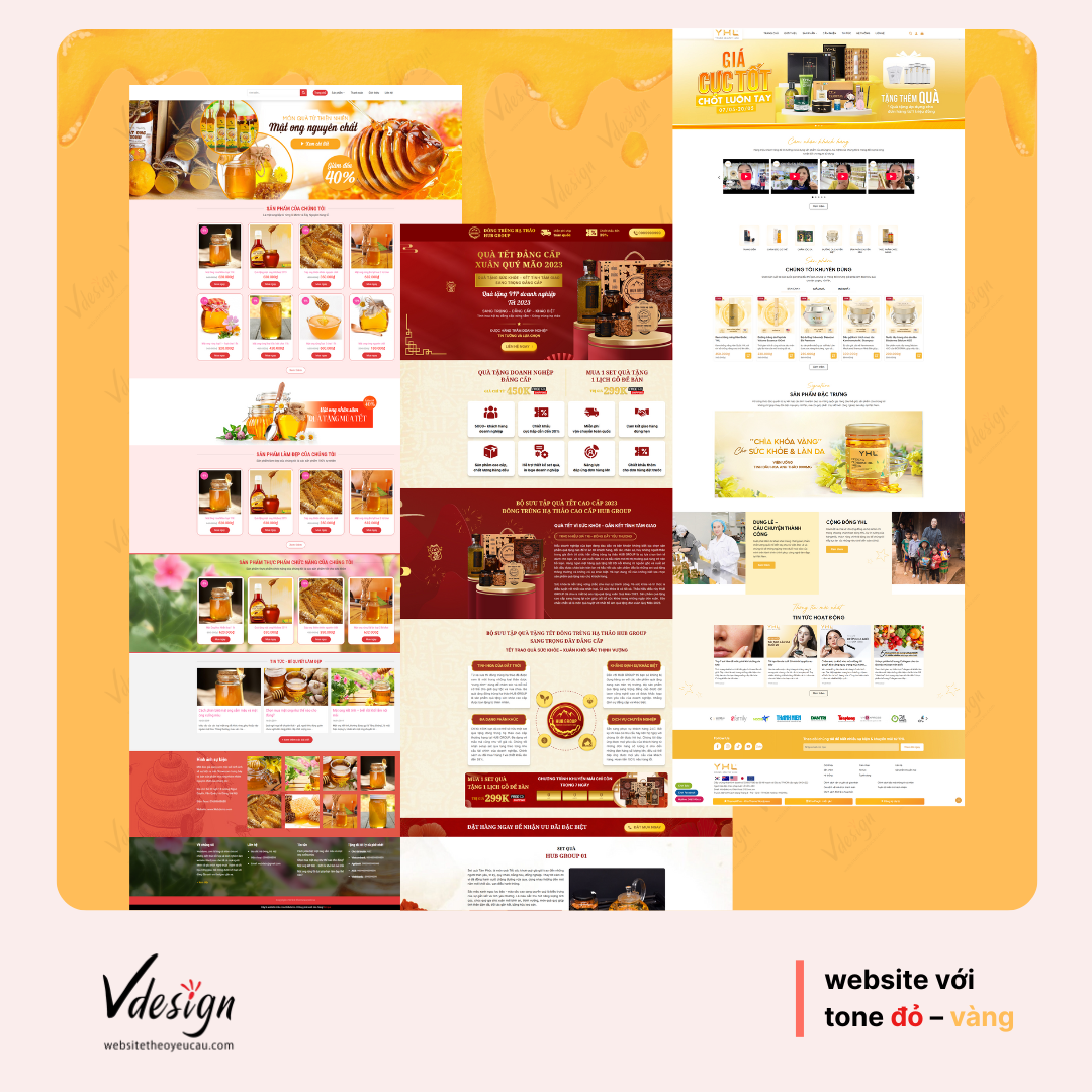 Thiết kế website với tông màu đặc trưng.