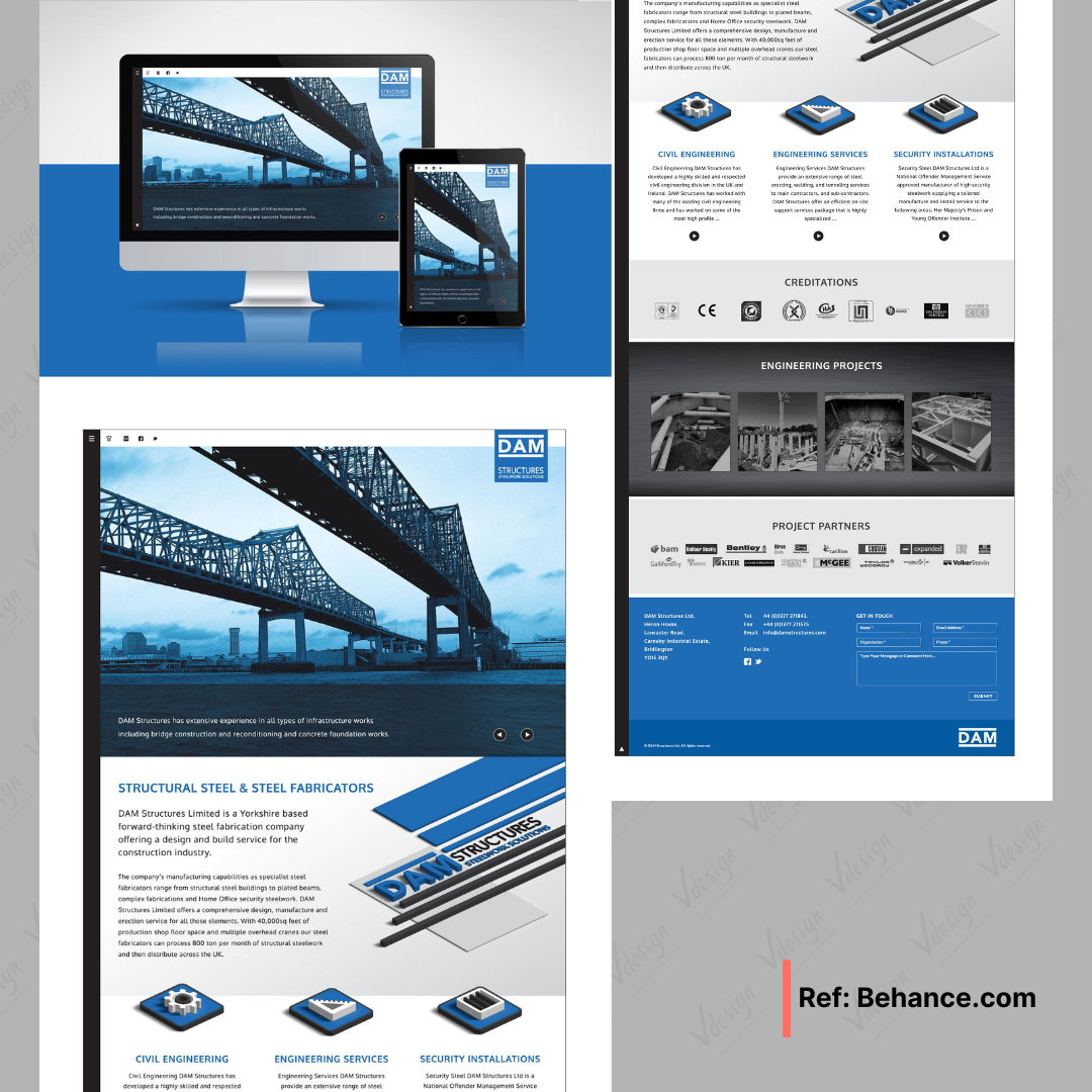 Thiết kế web sử dụng gam màu trung tính, nhấn mạnh sự tinh gọn và sang trọng.