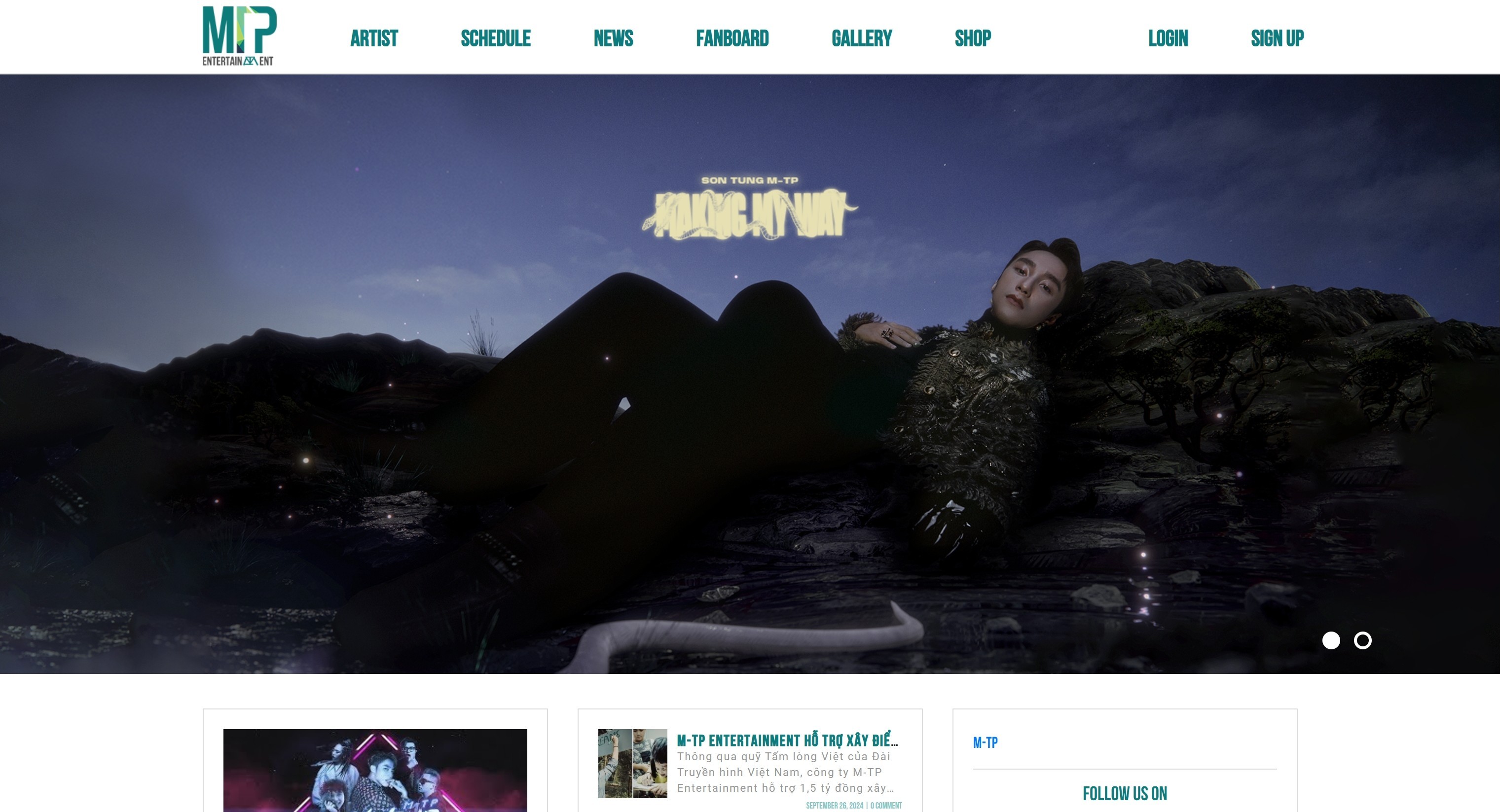 Website giải trí - là nơi hình ảnh nghệ sĩ, lịch trình và nội dung fanboard dành cho cộng đồng người hâm mộ.