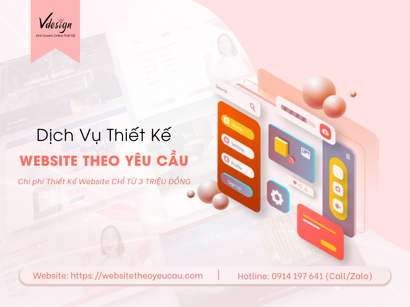 Dịch vụ thiết kế website theo yêu cầu tại VDesign với chi phí chỉ từ 3 triệu đồng