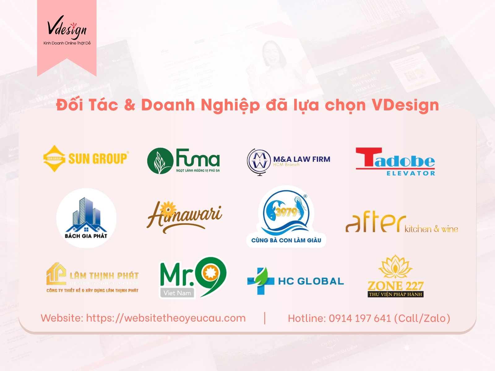 Khách hàng, đối tác & doanh nghiệp thiết kế theo yêu cầu đã tin tưởng lựa chọn VDesign