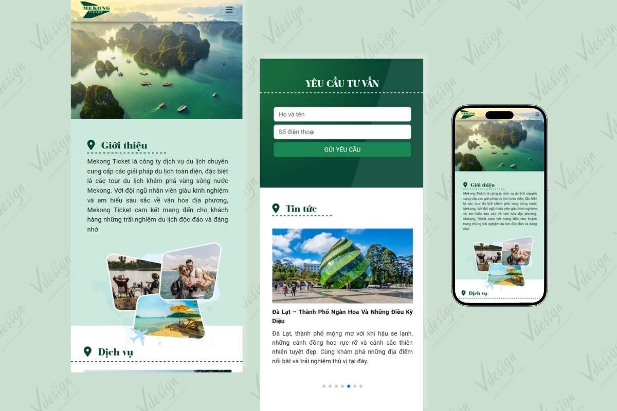 Landing page thiết kế mobile-first với nội dung dọc, form ngắn dễ thao tác trên điện thoại.