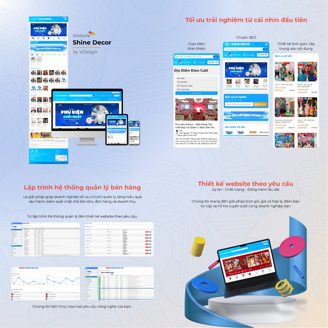 Website quản lý bán hàng giúp bạn xây dựng hệ thống quản lý riêng biệt sẽ được lập trình theo đúng nhu cầu kinh doanh của bạn.