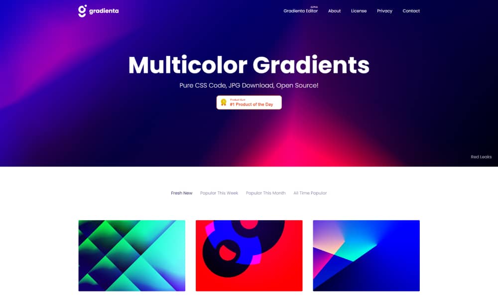 Thiết kế website xu hướng gradient