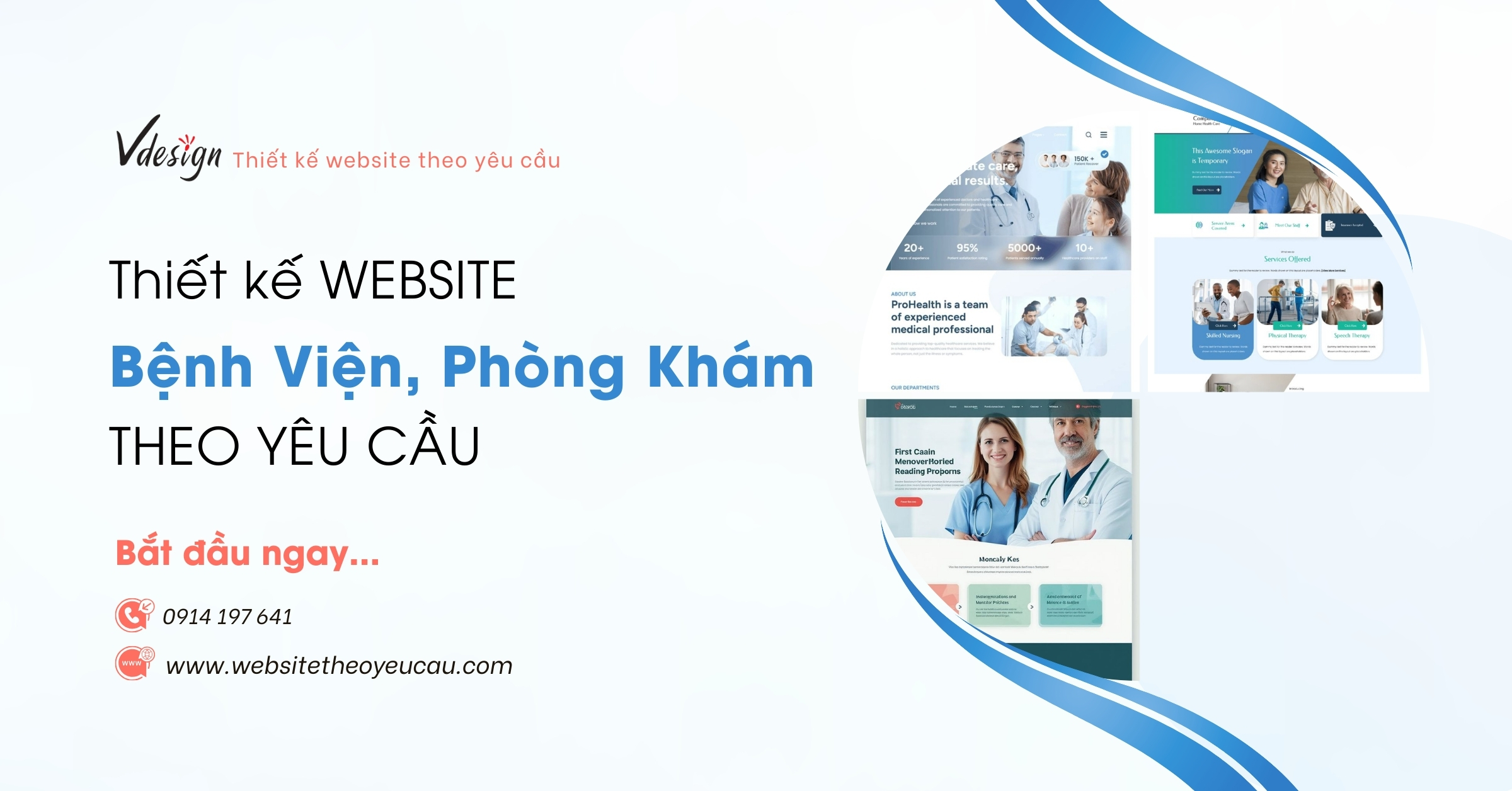 Thiết kế Website Bệnh Viện, Phòng Khám theo yêu cầu - Giá Rẻ Trọn Gói Tất Cả | Công ty VDesign